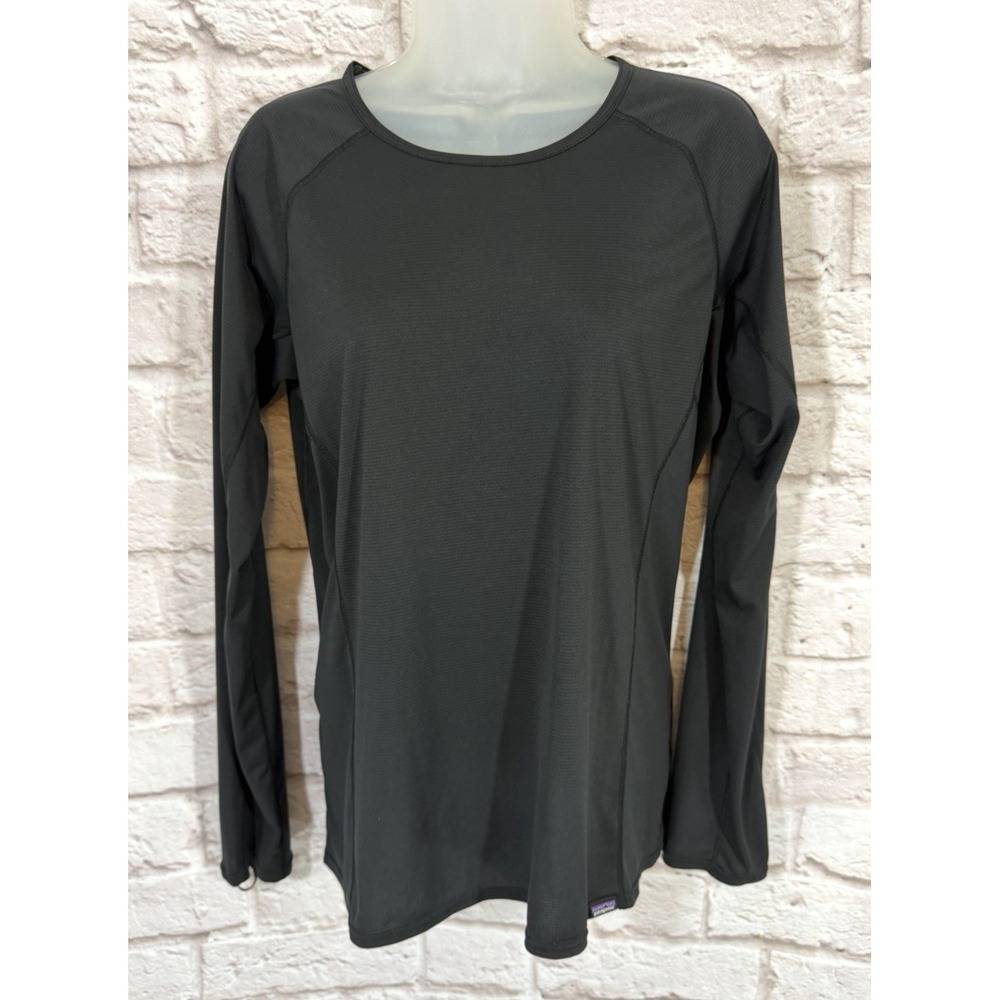 Patagonia Black Capilene Base Layer Lightweight Long Sleeve Top Size Large